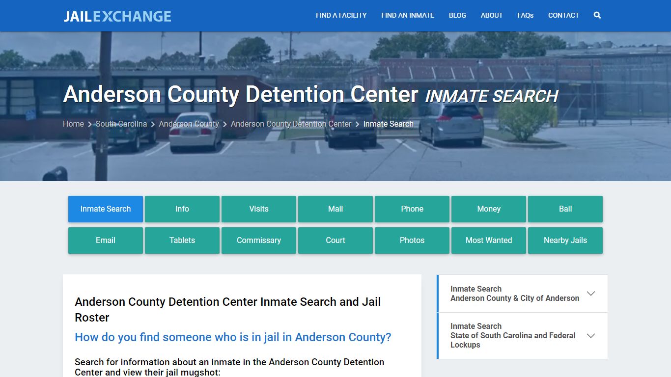 Anderson County Detention Center Inmate Search - Jail Exchange
